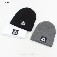 Knitted Hat Women's Korean Style Fashion Brand Labeling Letters Woolen Cap Autumn And Winter Black All-match Fashion Couple Casual Beanie Hat main image 1