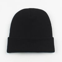Knitted Hat Women's Korean Style Fashion Brand Labeling Letters Woolen Cap Autumn And Winter Black All-match Fashion Couple Casual Beanie Hat main image 5