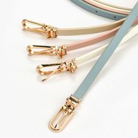 Candy Color Fashion Buckle Pu Thin Belt main image 5