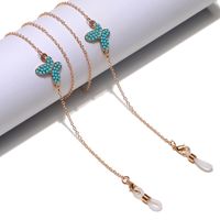 Punk Golden Turquoise Butterfly Glasses Chain main image 1