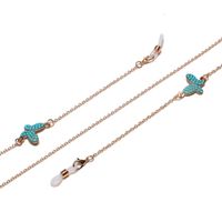 Punk Golden Turquoise Butterfly Glasses Chain main image 4