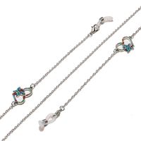 Silver Colorful Beads Peach Heart Butterfly Glasses Chain main image 5