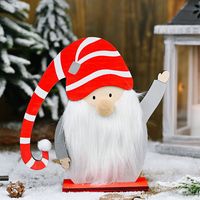 Christmas Wooden Long Curved Hat Old Man Ornaments sku image 1