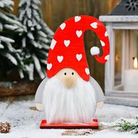 Christmas Wooden Long Curved Hat Old Man Ornaments sku image 2