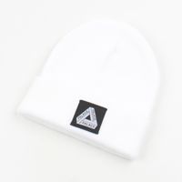 Knitted Hat Women's Korean Style Fashion Brand Labeling Letters Woolen Cap Autumn And Winter Black All-match Fashion Couple Casual Beanie Hat sku image 2
