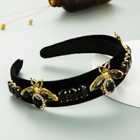 Alloy Bee Diamond-studded Gold Velvet Headband sku image 2