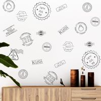 Solid Color Retro Stamp Wall Stickers main image 4