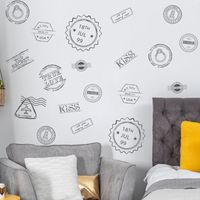 Solid Color Retro Stamp Wall Stickers main image 5