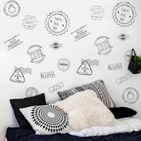 Solid Color Retro Stamp Wall Stickers main image 6
