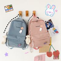 Simple Students Cute School Bag Vintage Soft Backpack sku image 3