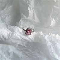 Pink Zircon Oval Heart Ring Set sku image 2