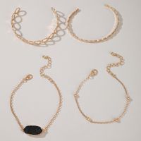 Simple Golden Bead Alloy Bracelet Set main image 1