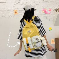Korean Student Hit Color Backpack Soft School Bag main image 4