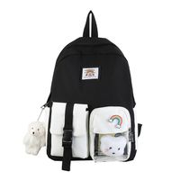 Korean Student Hit Color Backpack Soft School Bag main image 6
