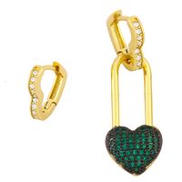 Asymmetrical Diamond Fashion Heart Earrings main image 3