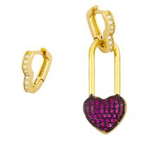 Asymmetrical Diamond Fashion Heart Earrings main image 5