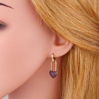 Asymmetrical Diamond Fashion Heart Earrings main image 6