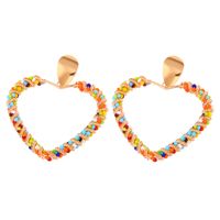 Rice Bead Fashion Heart-shaped Alloy Earrings main image 3