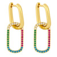 Fashion Micro-inlaid Zircon U-shaped Earrings main image 3