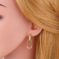 Fashion Micro-inlaid Zircon U-shaped Earrings main image 6