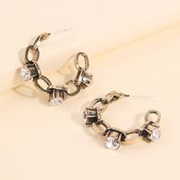 Baroque Retro C-shaped Fashion Diamond Earrings main image 4