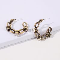 Baroque Retro C-shaped Fashion Diamond Earrings main image 5