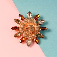 Full Diamond Sun Flower Brooch main image 4