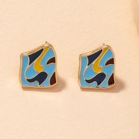 S925 Silver Needle Retro Hit Color Earrings main image 1