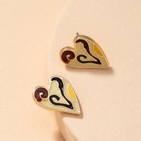 S925 Silver Needle Retro Painted Earrings main image 1