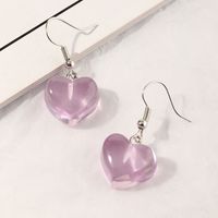 Fashion Cute Resin Candy-colored Heart-shaped Earrings main image 3