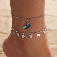 Fashion Multi-layer Tassel Pendant Butterfly Anklet main image 1