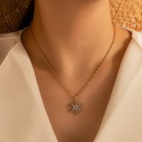 Wholesale Alloy Micro Diamond Snowflake Pendant Necklace main image 2