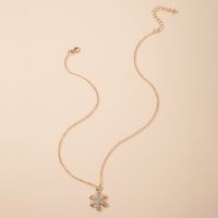 Wholesale Alloy Micro Diamond Snowflake Pendant Necklace main image 3