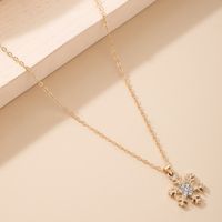 Wholesale Alloy Micro Diamond Snowflake Pendant Necklace main image 4