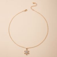 Wholesale Alloy Micro Diamond Snowflake Pendant Necklace main image 5