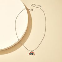 Einfache Regenbogen Anhänger Halskette main image 3