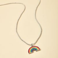 Einfache Regenbogen Anhänger Halskette main image 5