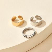 Simple Retro Gold Silver Alloy Ring 3-piece Set main image 3
