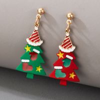 Christmas Tree Snowman Elk Santa Earrings main image 1