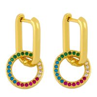 Fashion Micro-inlaid Zircon U-shaped Earrings sku image 3