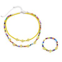 Colorful Rice Bead Chain Necklace Set sku image 1