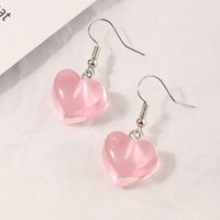 Fashion Cute Resin Candy-colored Heart-shaped Earrings sku image 1