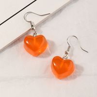 Fashion Cute Resin Candy-colored Heart-shaped Earrings sku image 3