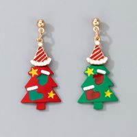 Christmas Tree Snowman Elk Santa Earrings sku image 23