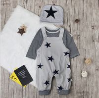 Boy Baby Fashion Two-piece Baby Star Print Casual Long Sleeve Suit sku image 1