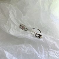 Simple 925 Silver Retro Letter Ring Set main image 5