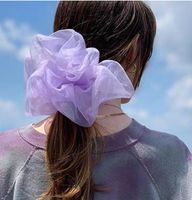 Simple Large Organza Candy Color Hair Scrunchies main image 1