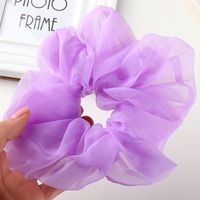 Simple Large Organza Candy Color Hair Scrunchies main image 3
