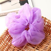 Simple Large Organza Candy Color Hair Scrunchies sku image 1