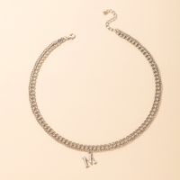 Alloy Hip Hop M Letter Pendant Necklace main image 4